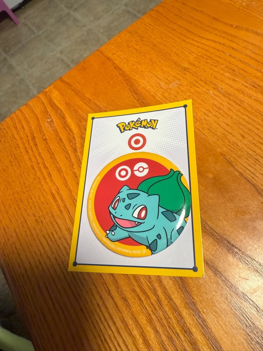 Pokemon Bulbasaur Red Green Yellow Button Pin